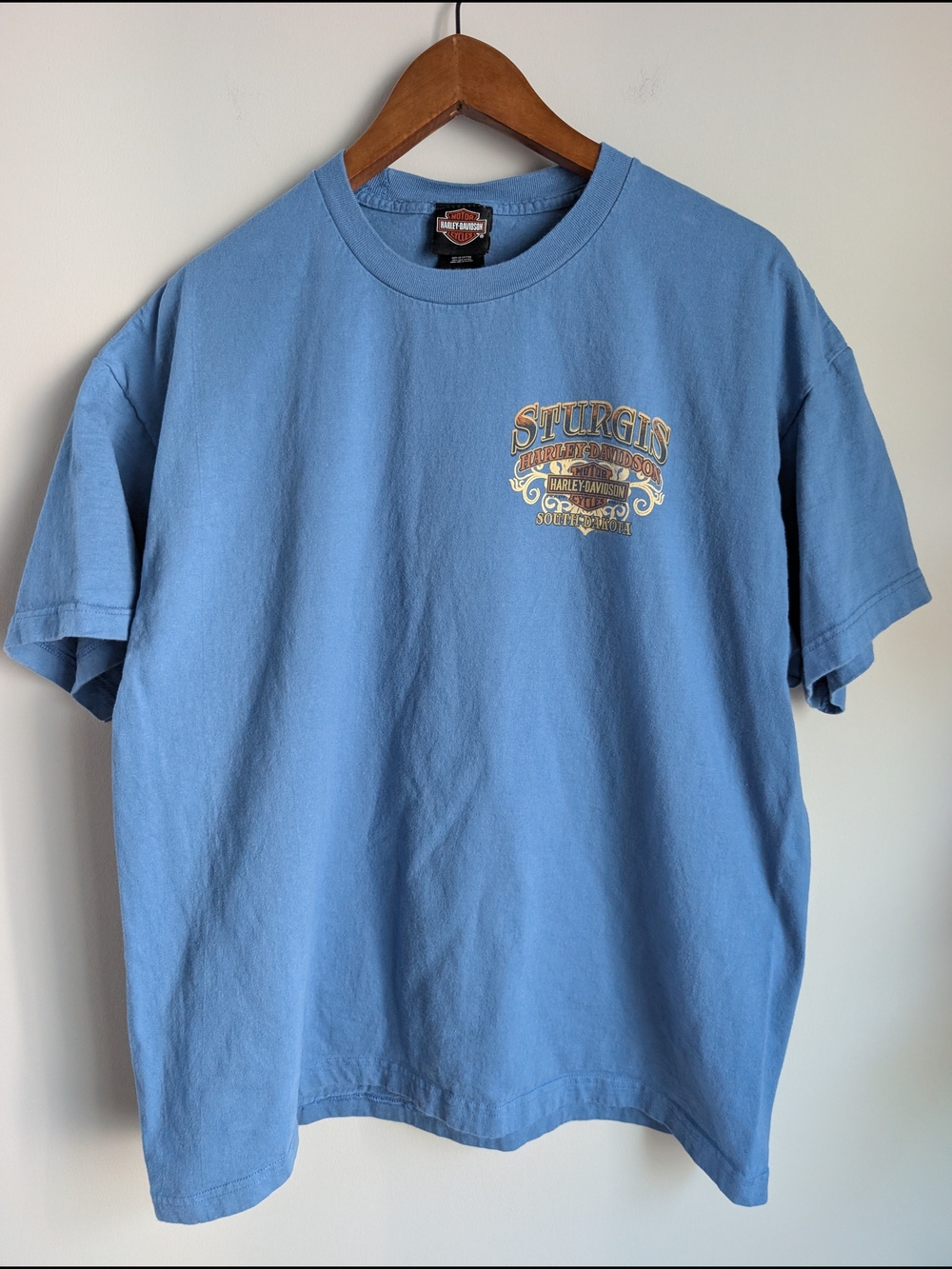 Vintage Harley Davidson Sturgis T Shirt XL Blue Mount Rushmore RK Stratman Graph